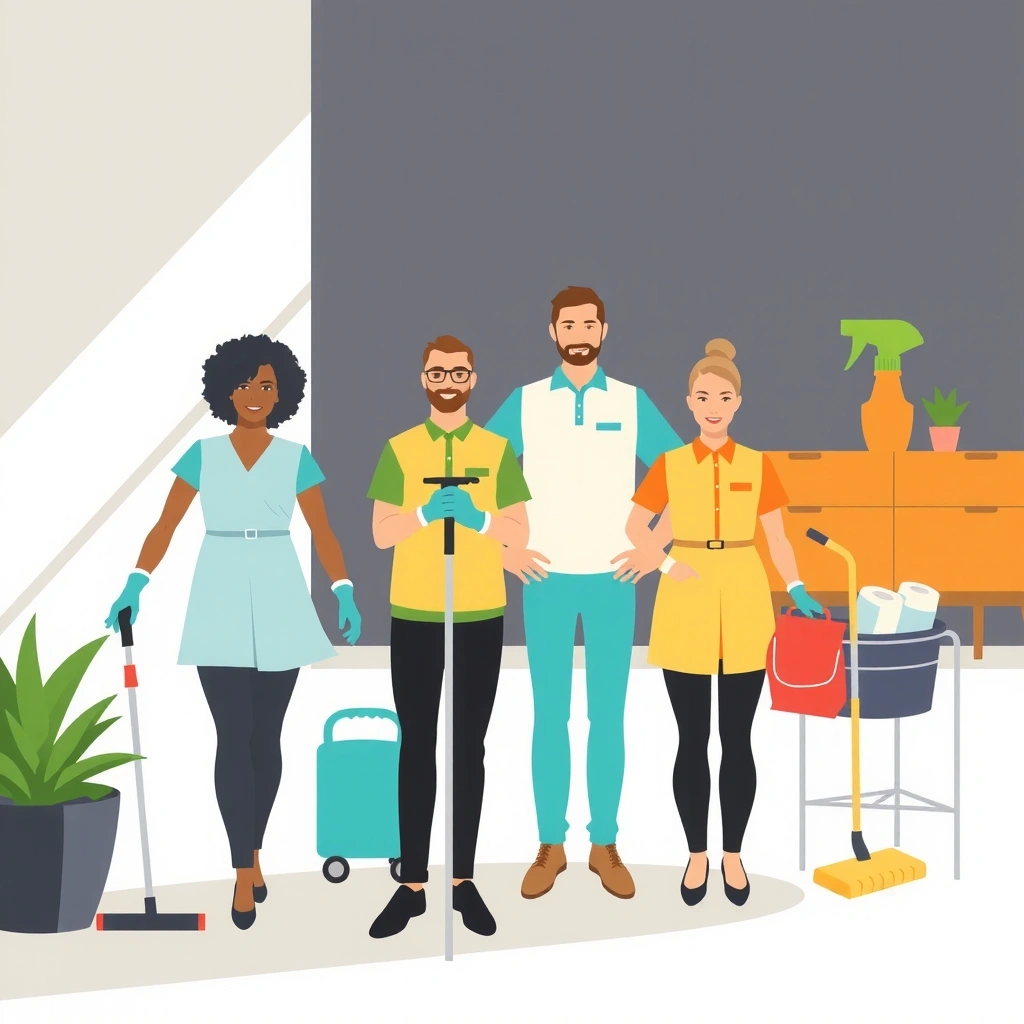 Professional cleaning team